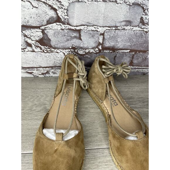 Viscata Barceloneta Tan Brown Suede Lace Espadrilles Mules Women’s 39EU/8.5M US - Picture 5 of 16